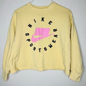 Vintage Nike Sportswear Spell Out Middle Swoosh Sweatshirt Sz S Crop Y2K Retro